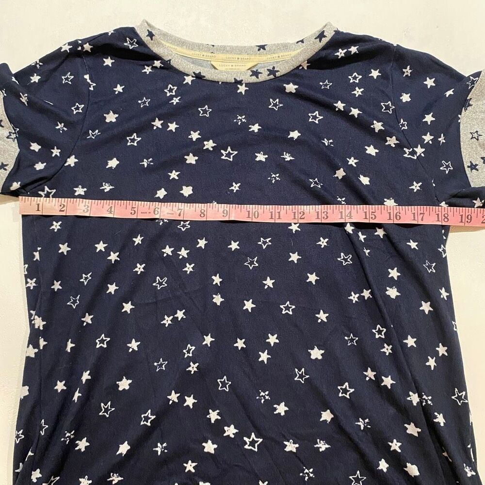 Lucky Brand Star Print Pajama Sleep Tee Top Size Medium NWT Soft Lounge - Picture 5 of 7